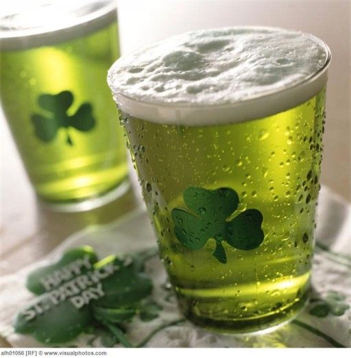 close-up of green beer on st patricks day