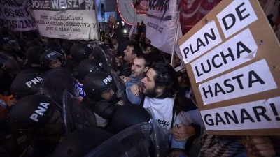 Primer paro general contra el gobierno de Macri