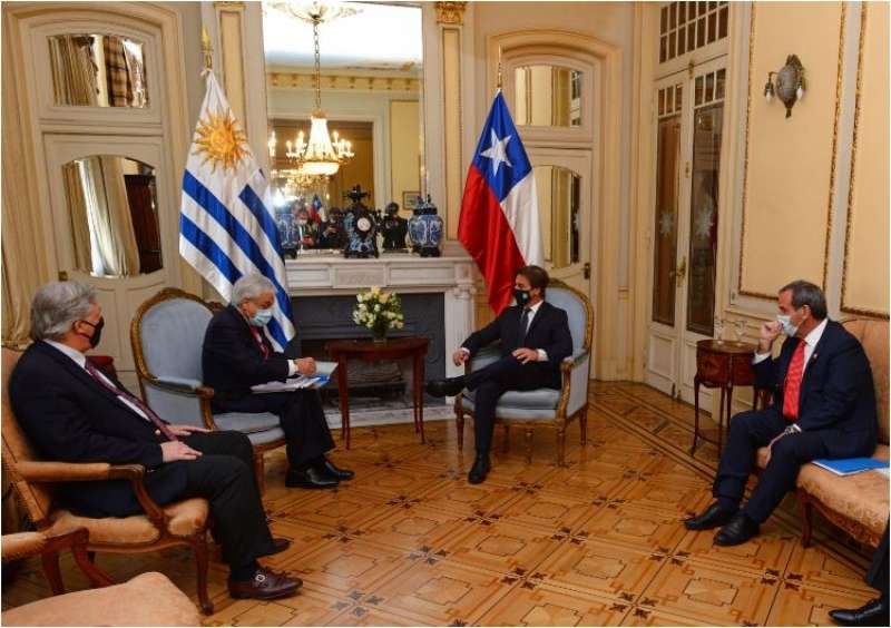 Presidente Luis Lacalle Pou recibió a su par de Chile, Sebastián Piñera
